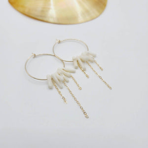 READY TO SHIP Coral Hoop Earrings - 14k Gold Fill FJD$ - Adorn Pacific - All Products