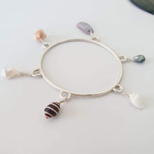 Load image into Gallery viewer, READY TO SHIP Fiji Keshi Pearl &amp; Shell Closed Bangle in 925 Sterling Silver - FJD$ - Adorn Pacific - All Products

