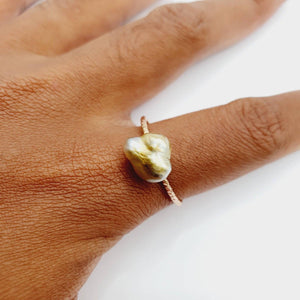 READY TO SHIP - Fiji Keshi Pearl Ring - 14k Gold Fill FJD$ - Adorn Pacific - Rings