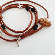 Load image into Gallery viewer, READY TO SHIP Fiji Pearl, Starfish &amp; Seahorse Charm Faux Suede Leather Multi-way Bracelet / Necklace - FJD$ - Adorn Pacific - All Products
