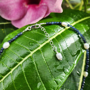 READY TO SHIP Freshwater Pearl & Faceted Glass Bead Choker Necklace - 925 Sterling Silver FJD$ - Adorn Pacific - Necklaces