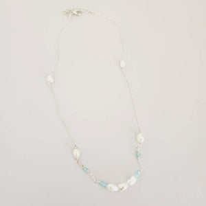 READY TO SHIP Freshwater Pearl & Faceted Glass Beads Necklace in 925 Sterling Silver - FJD$ - Adorn Pacific - All Products