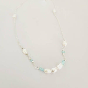 READY TO SHIP Freshwater Pearl & Faceted Glass Beads Necklace in 925 Sterling Silver - FJD$ - Adorn Pacific - All Products