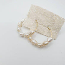 Load image into Gallery viewer, CONTACT US TO RECREATE THIS SOLD OUT STYLE Freshwater Pearl Hoop Earrings - 14k Gold Fill FJD$ - Adorn Pacific - 
