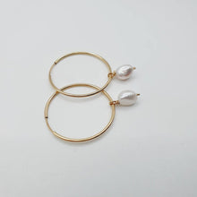 Load image into Gallery viewer, CONTACT US TO RECREATE THIS SOLD OUT STYLE Freshwater Pearl Hoop Earrings in 14k Gold Fill - FJD$ - Adorn Pacific - All Products

