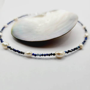 READY TO SHIP Glass Bead & Freshwater Pearl Choker Necklace - 925 Sterling Silver FJD$ - Adorn Pacific - Earrings