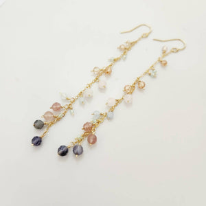 READY TO SHIP - Glass Bead Waterfall Drop Earrings - 14k Gold Fill FJD$ - Adorn Pacific - Earrings