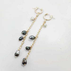 READY TO SHIP - Keshi Pearl Waterfall Drop Earrings - 14k Gold Fill FJD$ - Adorn Pacific - Earrings